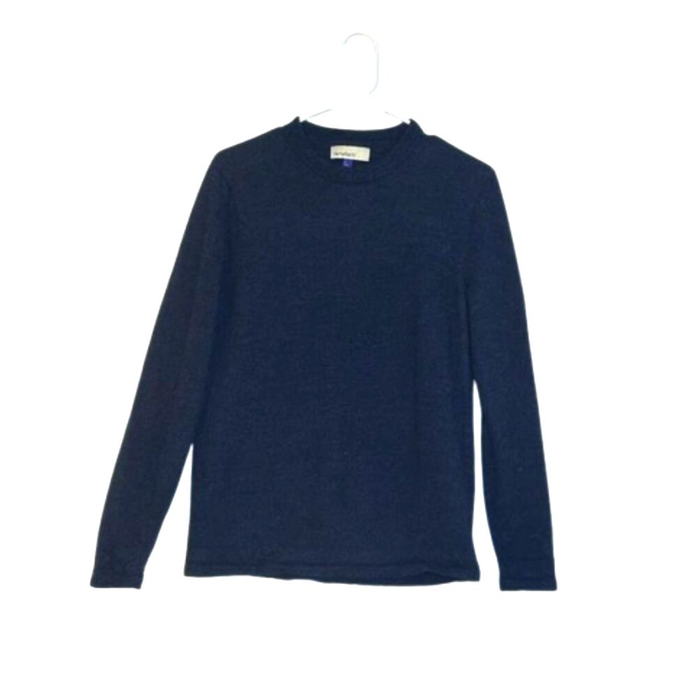 Artefact Merino Wool Knit Sweater Mens Medium Crew Neck Preppy Fall Office Blue